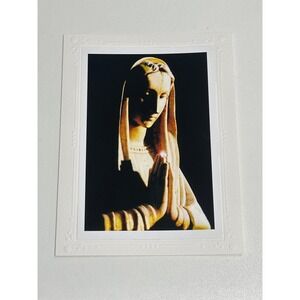 Set of 15 Religious Art Print Mary Praying Statue Framed Emboss‎ Card Santa Cruz